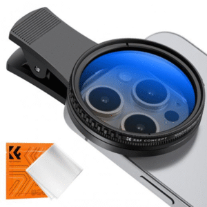 K&F Concept 52mm Clip-on ND2-400 Phone Camera Lens Filter Kit, Adjustable Neutral Density